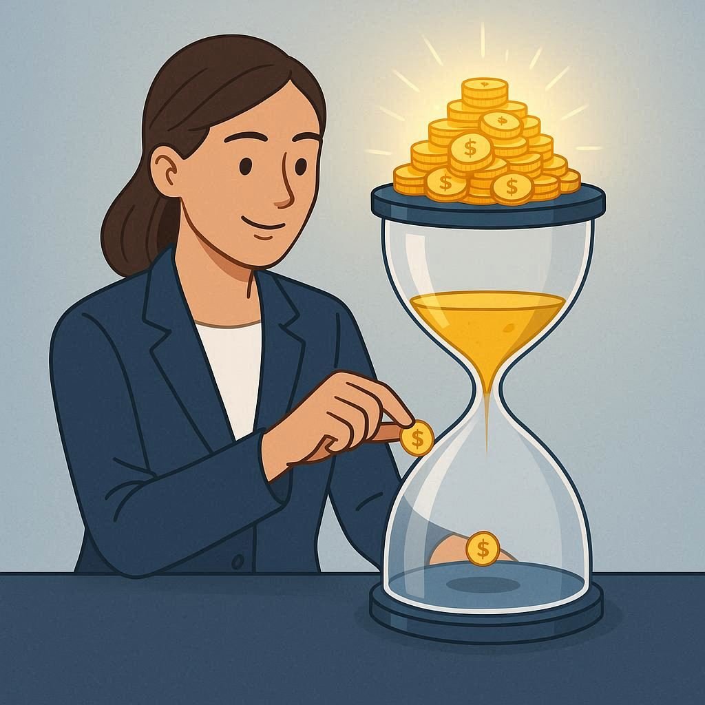 A person holding a phone with a 401k app open.