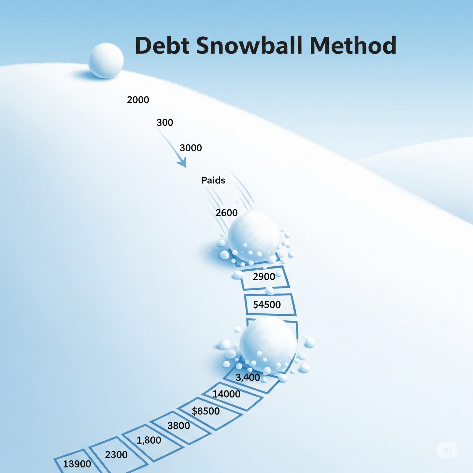 Infographic illustrating the debt snowball method
